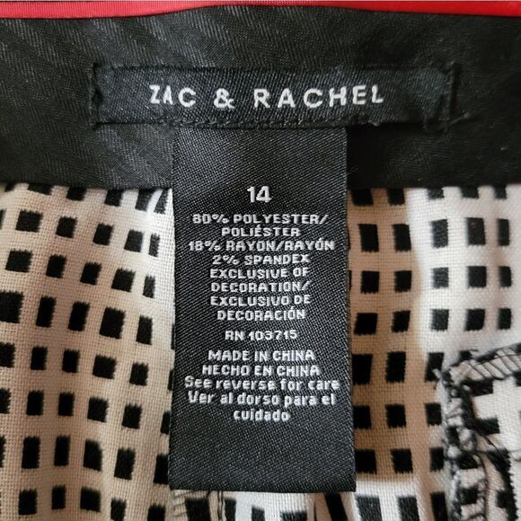 Zac & Rachel Women's Slim Leg Black Check Pants - Picture 3 of 14